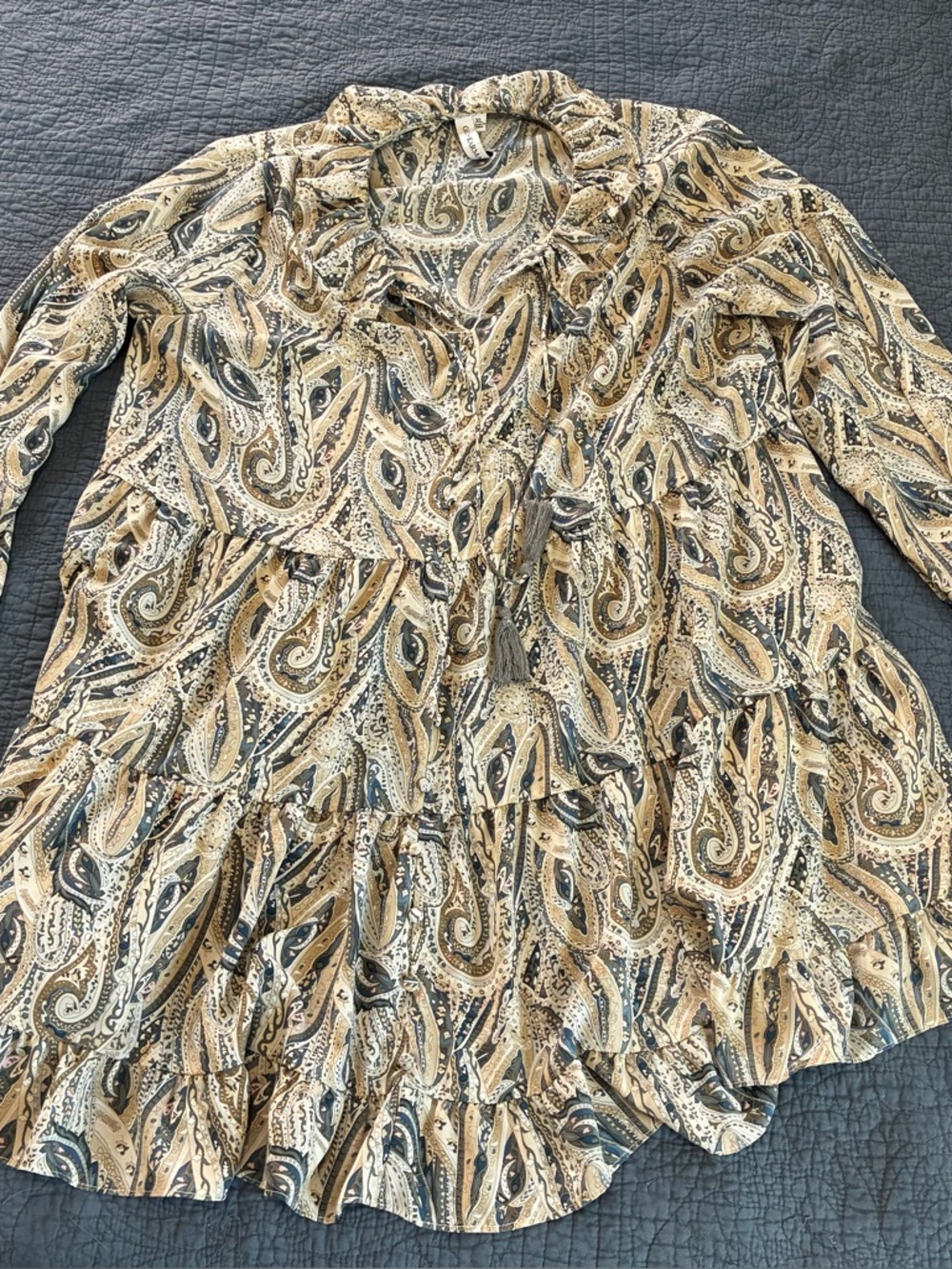 Grace & Karma Dress Babydoll Paisley Tiered Ruffled Size XL